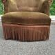 Olive bronze velvet armchair from the 1940s.