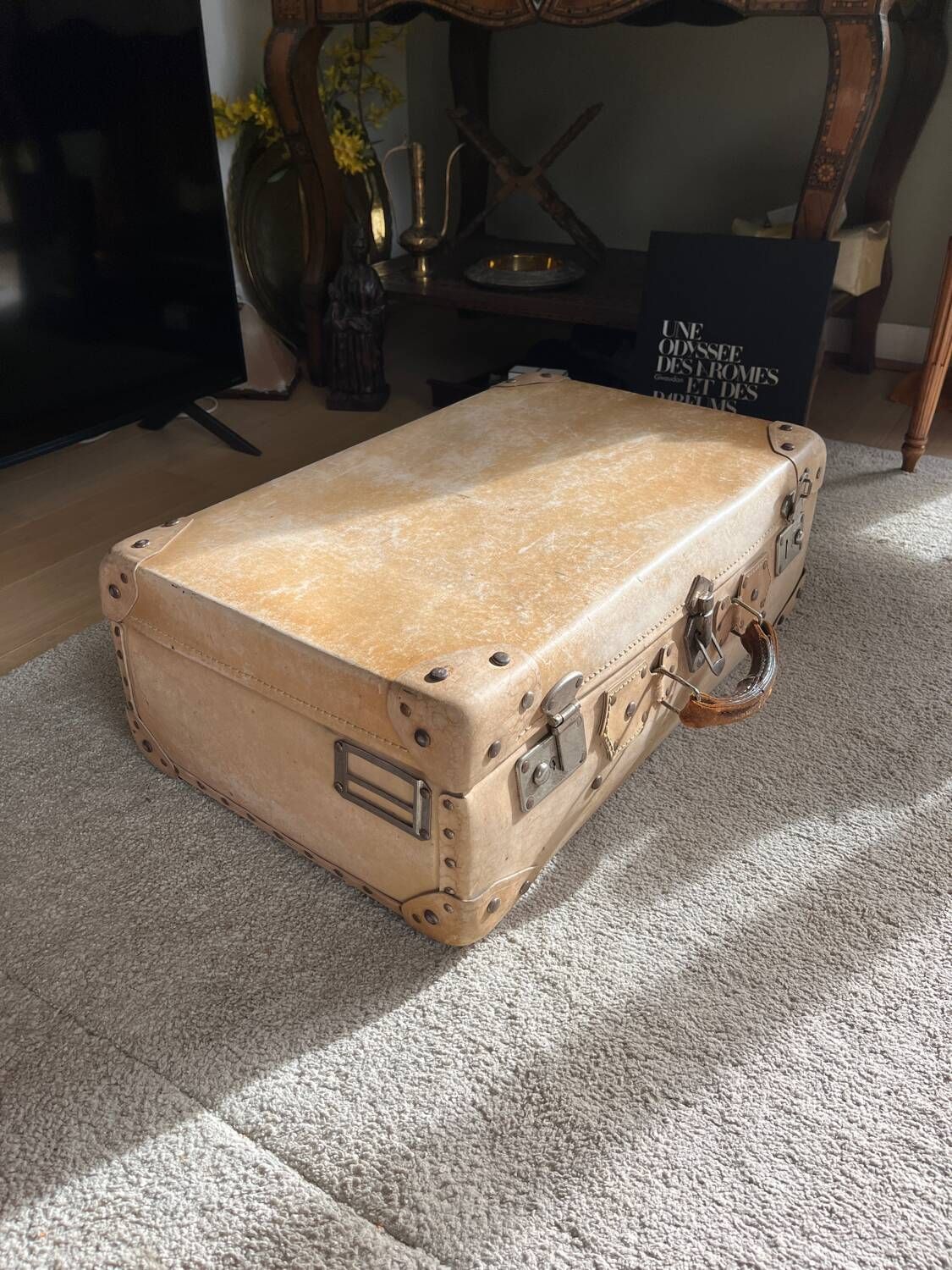 Petite Valise Ancienne Stella En Fibre Vulcanisée - Vintage, Dans Son Jus, Occasion