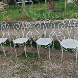 Salon de jardin ancien en fer plein milieu xxeme