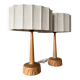Oak table lamps by AB Stilarmatur Tranås, Sweden, 1960s, set of 2