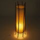 Large bamboo & linen floor lamp by Louis Sognot