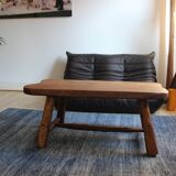 Solid elm bass table, brutalist style