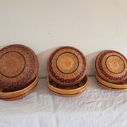 Set of three nesting bamboo boxes – China – 1980s