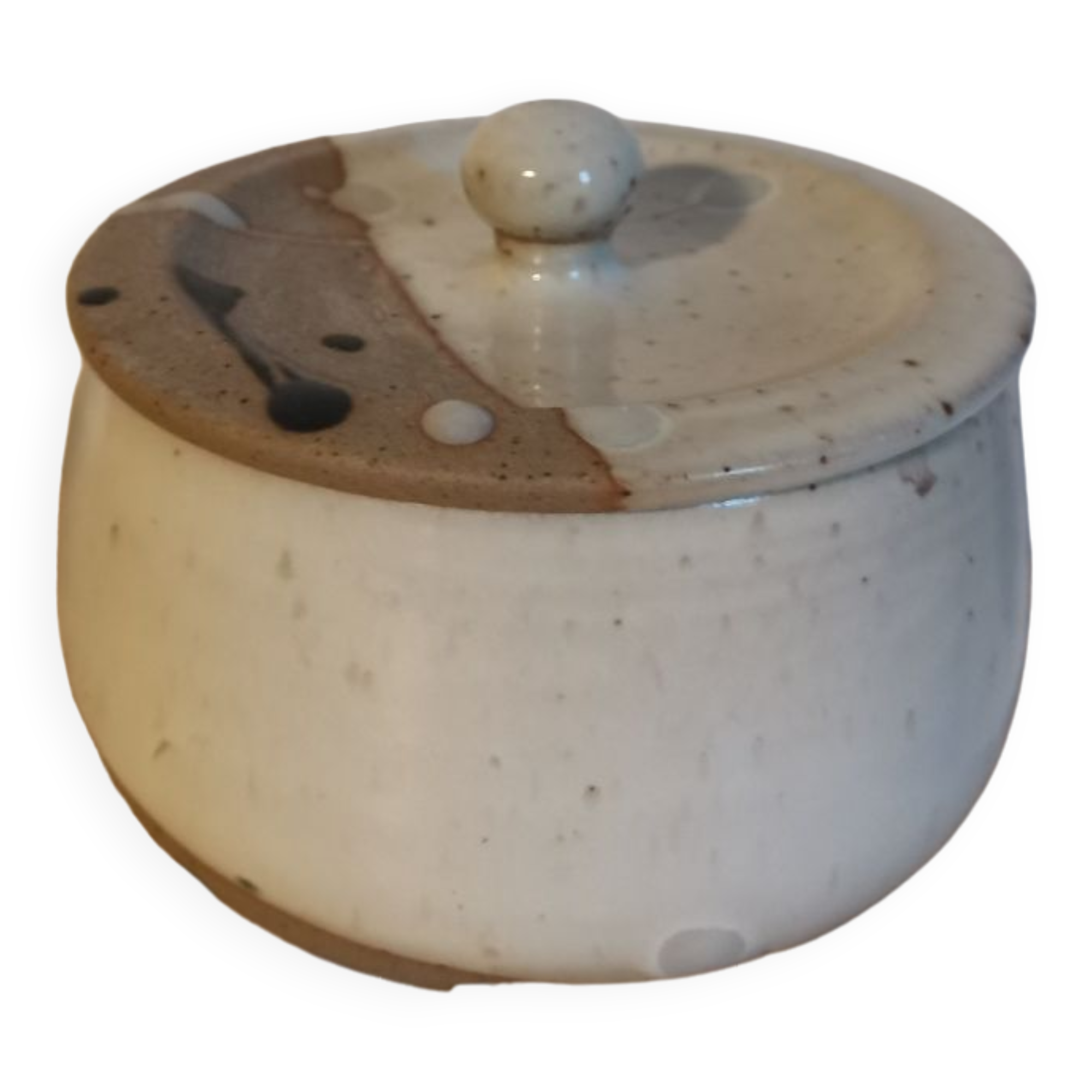 Handcrafted enamelled vintage stoneware box