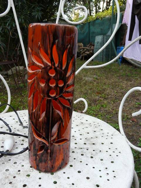 Lampe en céramique signée camos - vallauris, 1960