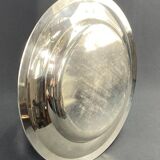 Circular silver metal dish signed Christofle pearl model