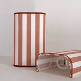 Pair of striped fabric wall lights