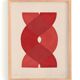 abstract painting on paper - red "waves" painting by Eawy