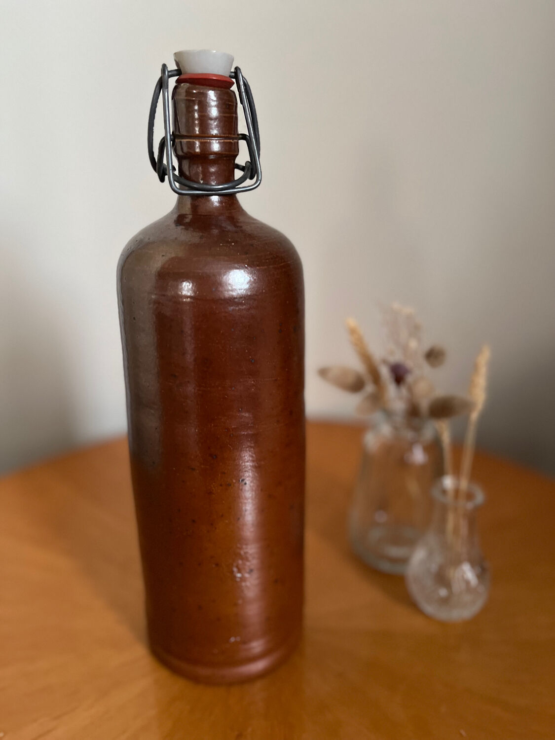 Vintage stoneware and porcelain bottle