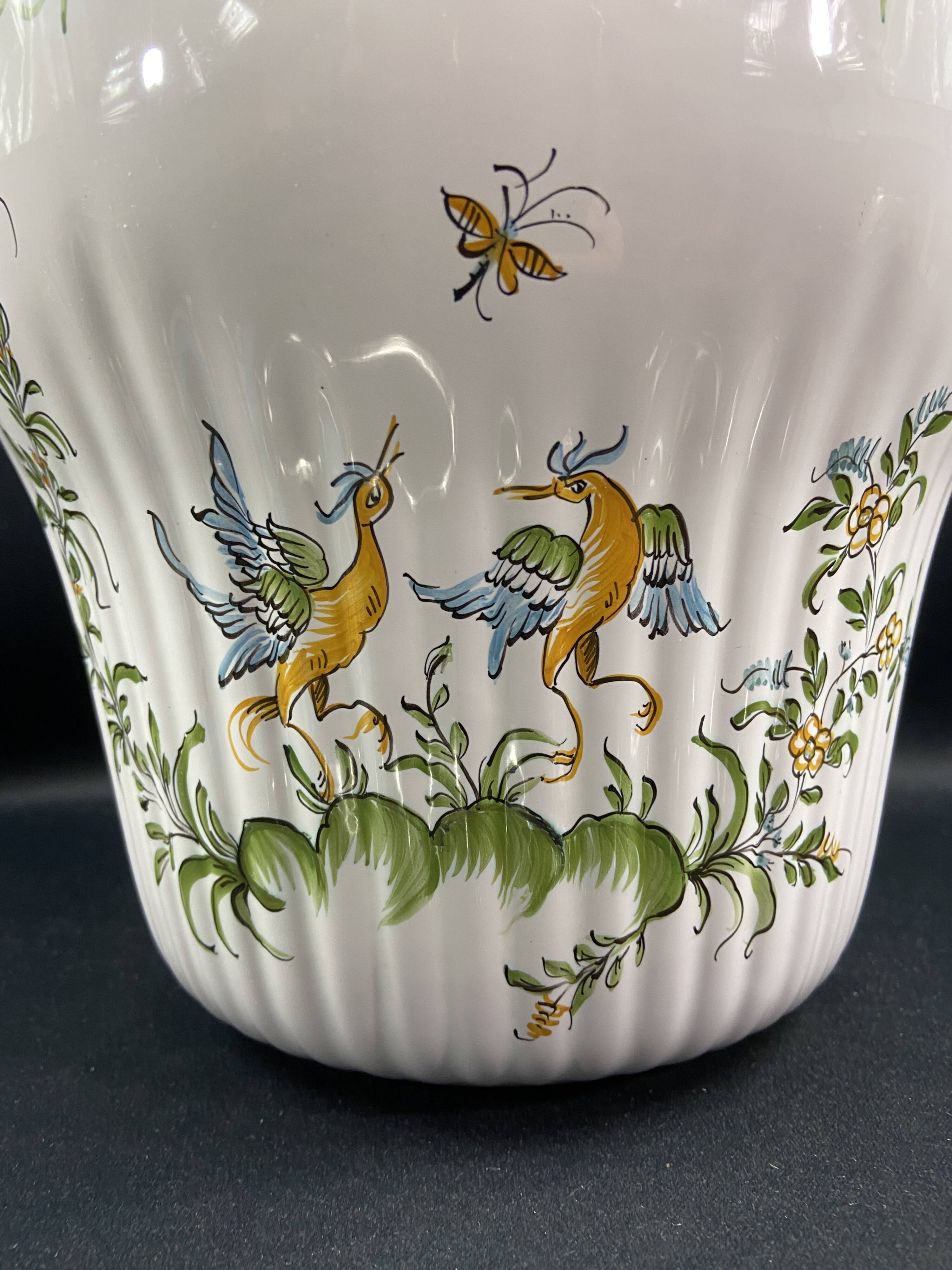 Moustiers earthenware flowerpot