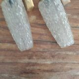 Pair of molded glass wall sconces