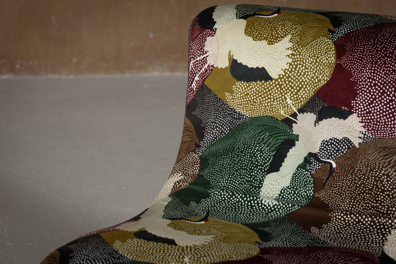 Italian modular sofa (1970) in Freedom Flight velvet – 3-piece