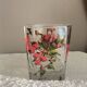 Unique whisky glass with a poppy design, handmade and signed by M.B.