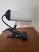 Vintage white lacquered metal spotlight on plastic clamp for Maureva, 1970