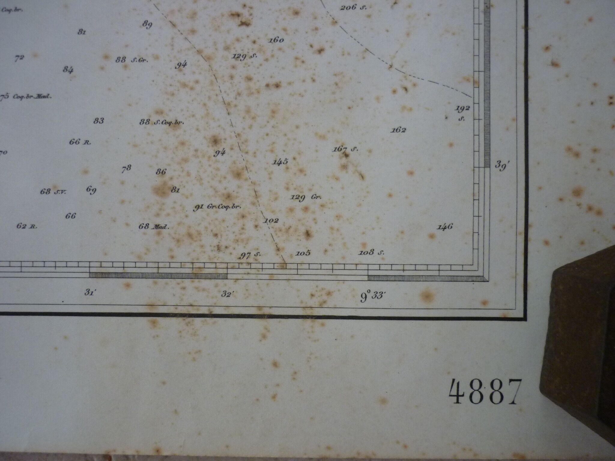 Map of the navy "cap corse a bastia" nº 4887