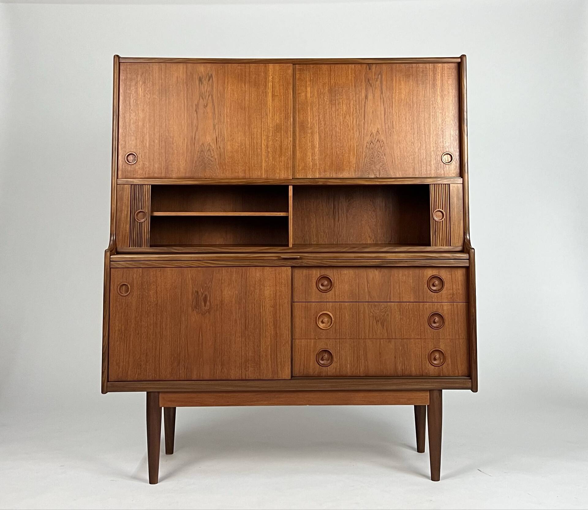 Danish teak highboard cabinet by Johannes Andersen 1960s