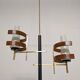 Scandinavian teak and brass chandelier from the 50s/60s