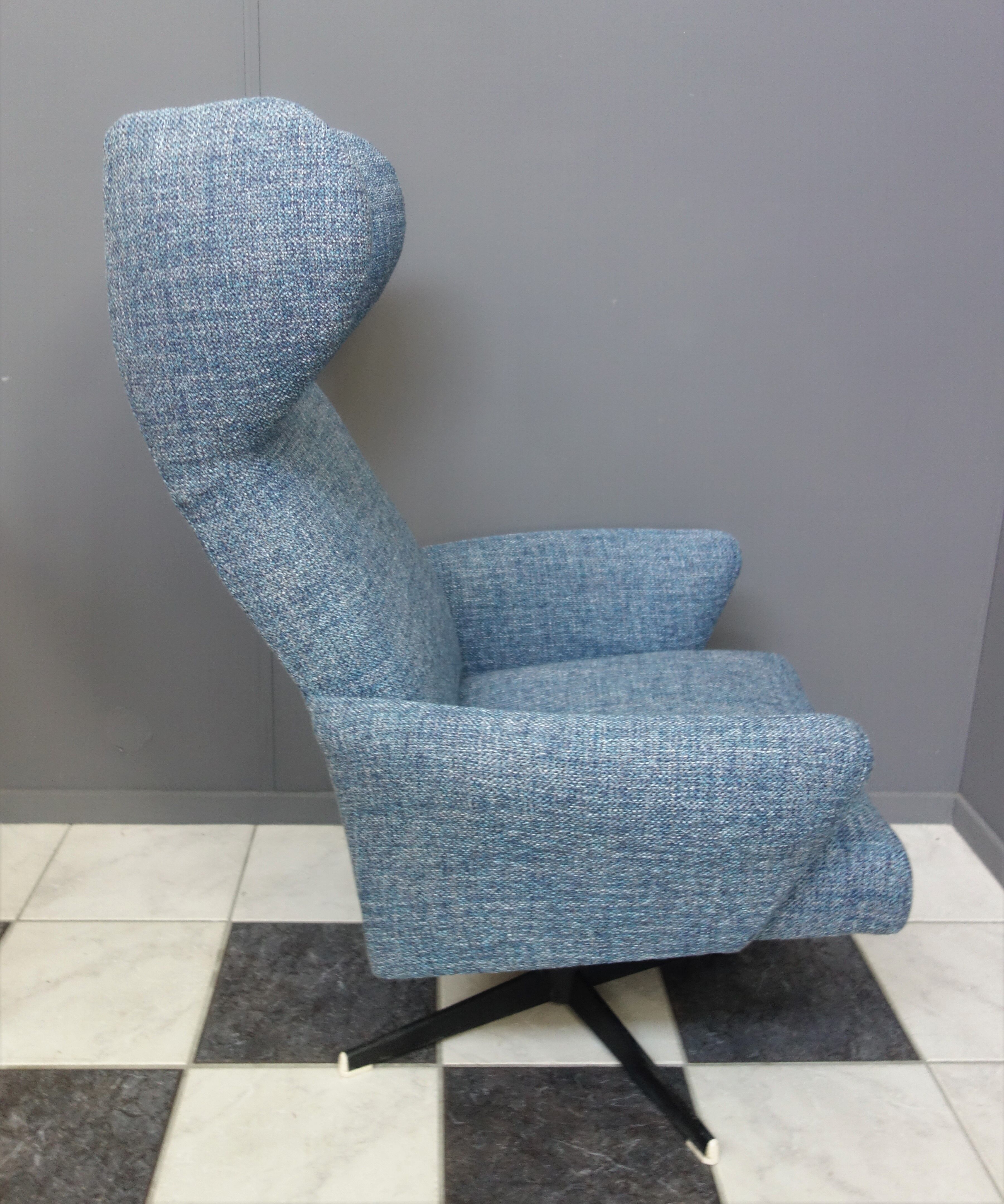 Blue Highback swivel chair 1960s