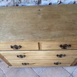 Old 4-drawer chest of drawers in solid pine