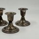 Set of 3 vintage silver-plated candle holders