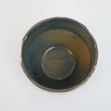 Beige ceramic cup or dish, cache pot with white lava pattern