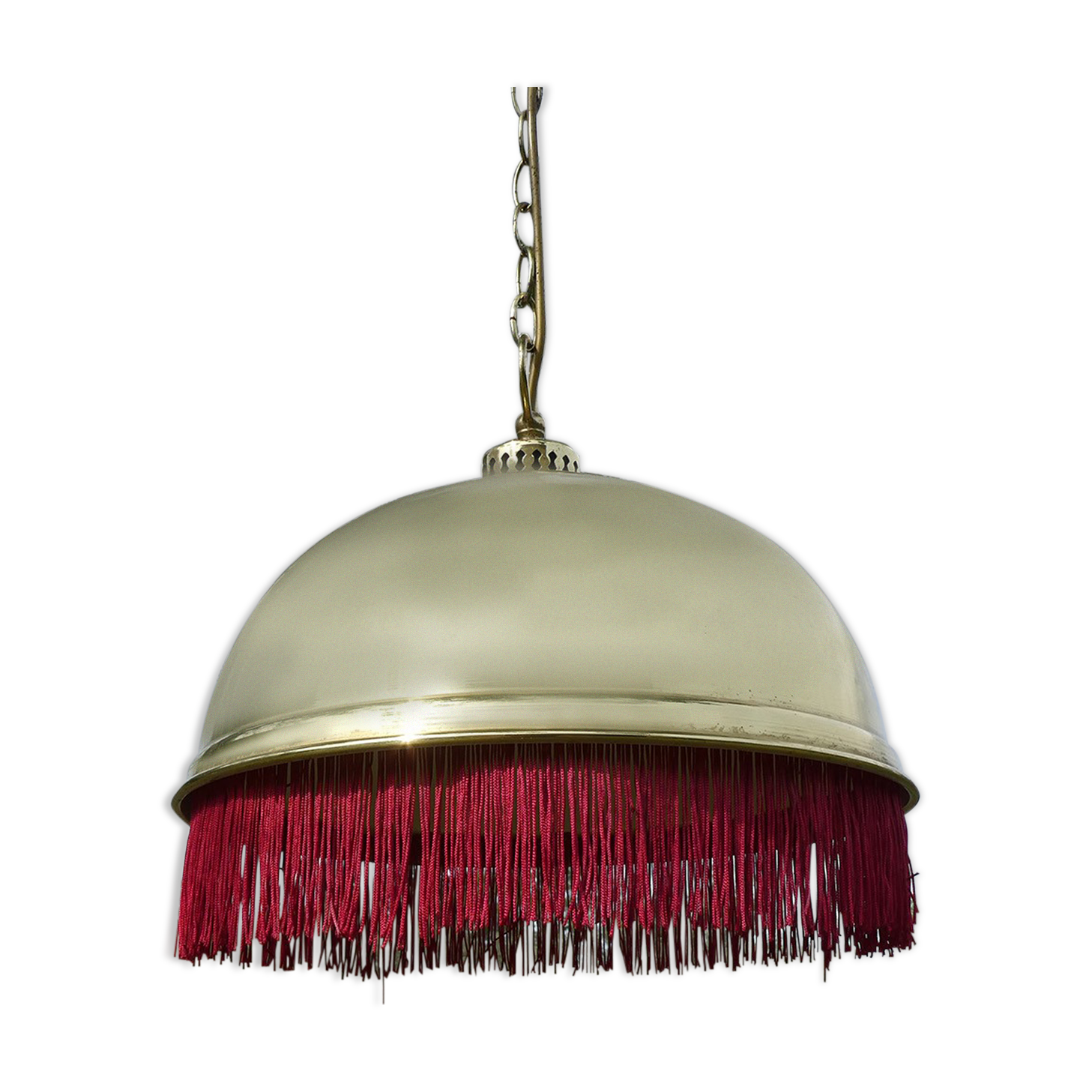 Bistro fringe pendant light, solid brass billiard table
