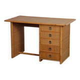 Vintage wicker, bamboo and brass desk by Dal Vera, 1970s