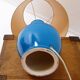 Turquoise ceramic table lamp - 1960s