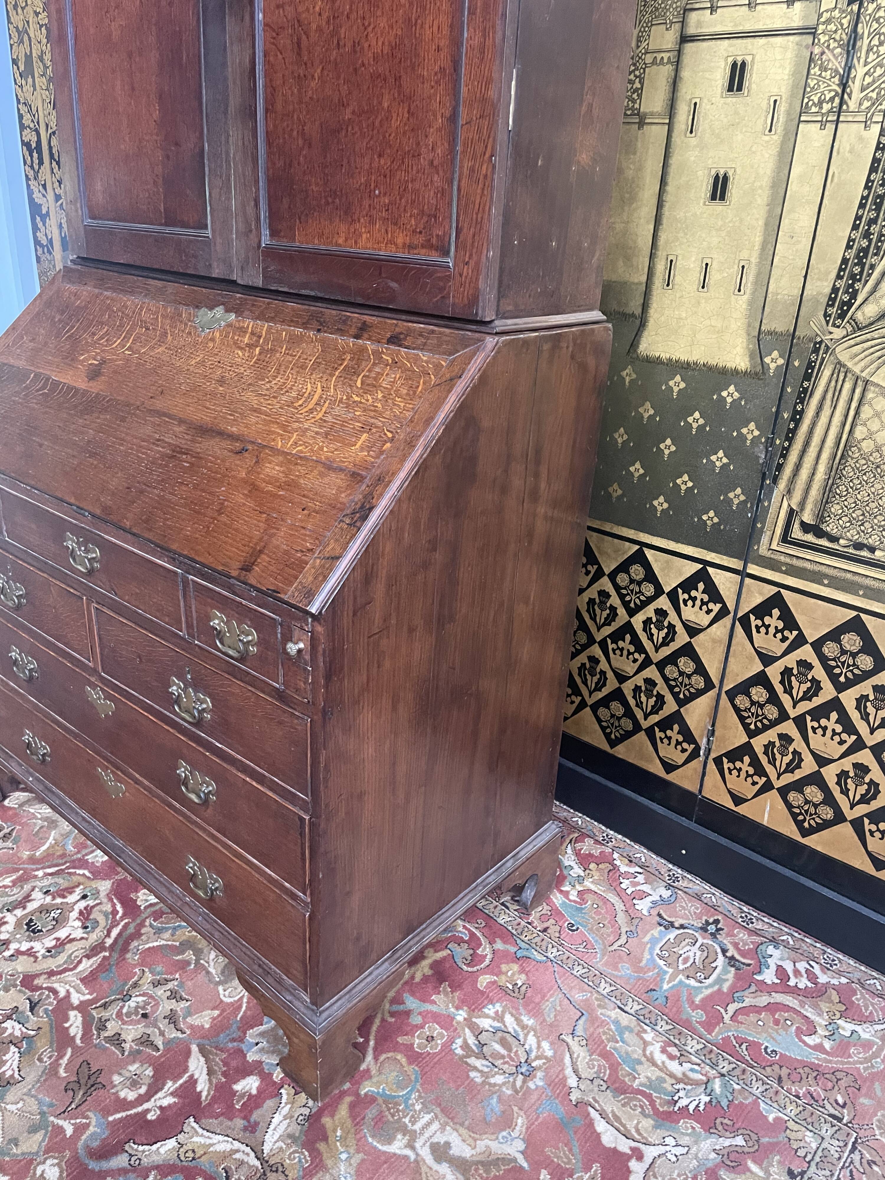 English scriban desk in oak 18th century