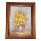 Still Life Bouquet of Yellow Flowers Oil on Canvas Signed