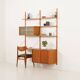 Preben Sorensen two bay teak wall unit, PS systems Randers, Denmark, 1960s