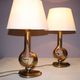 1970s pair of brass table lamps from France