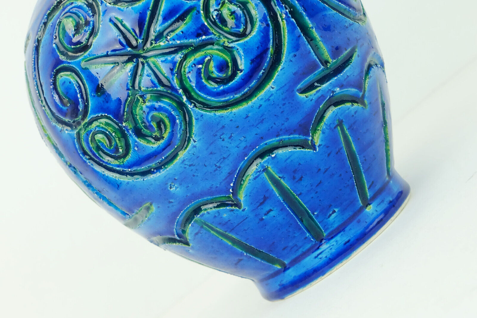 large italian mid century italica ars jug VASE jug rimini blue glaze