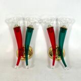 Vintage Pair of Murano glass sconces signed by VeArt, Italy 1970s