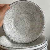 5 hollow plates in hand-speckled Italian ceramic
