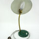 UFO desk lamp in green lacquered metal and brass