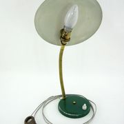 UFO desk lamp in green lacquered metal and brass