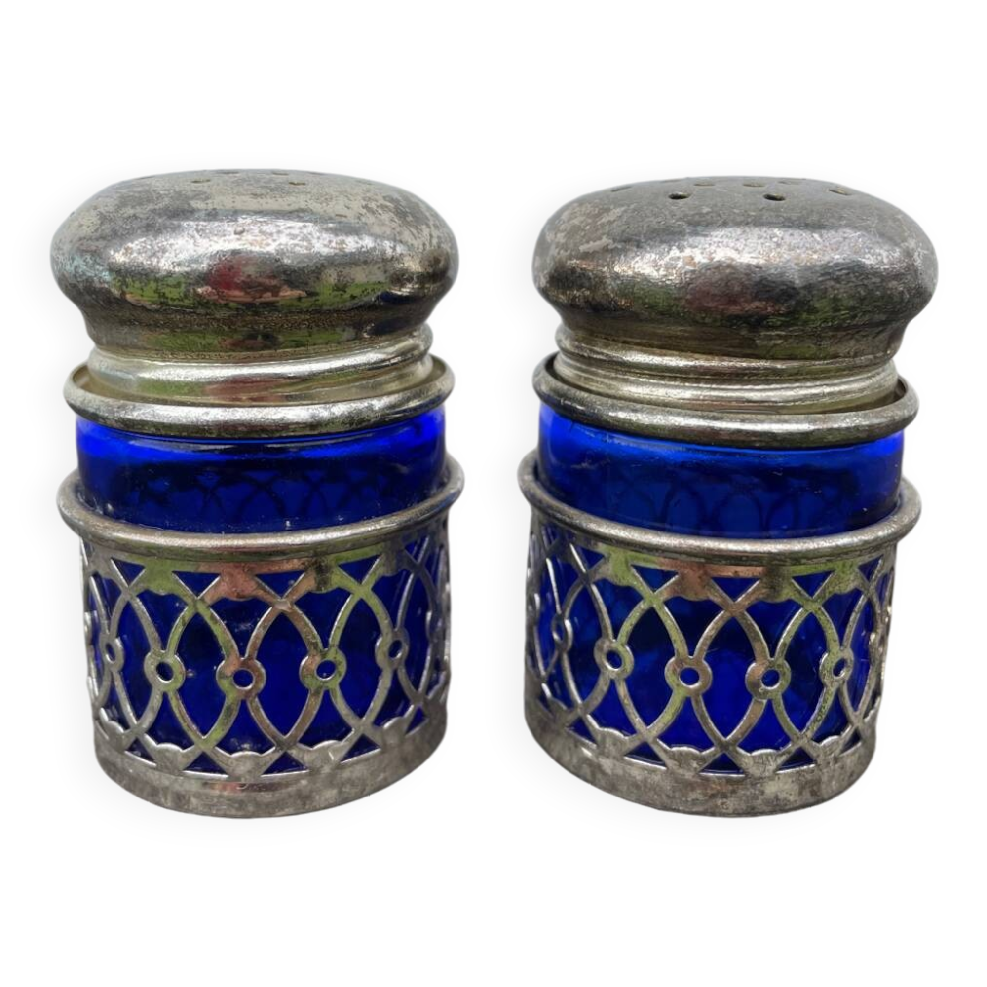 Silver-plated salt and pepper shaker, 1950s