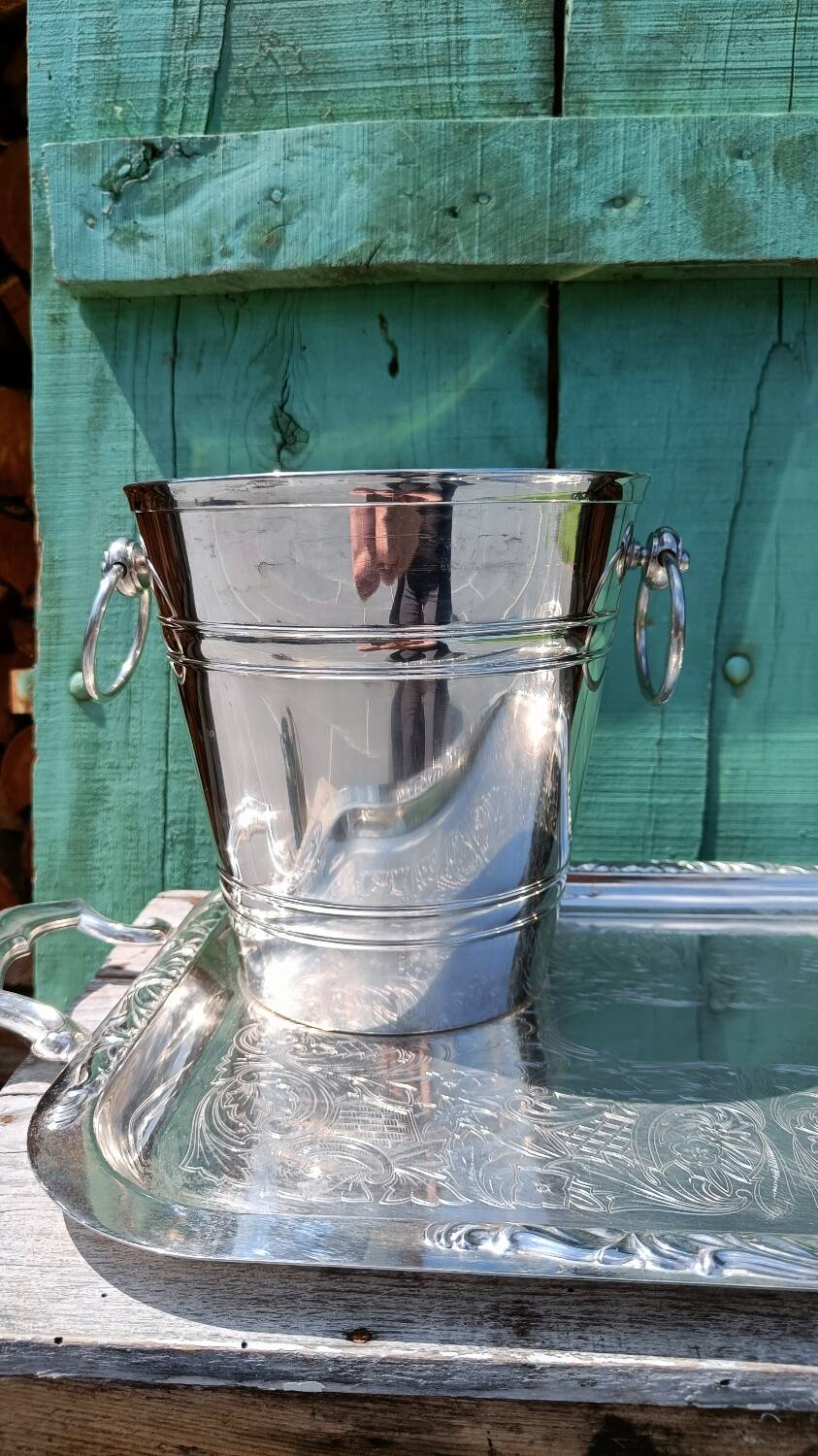 Hallmarked silver metal champagne bucket