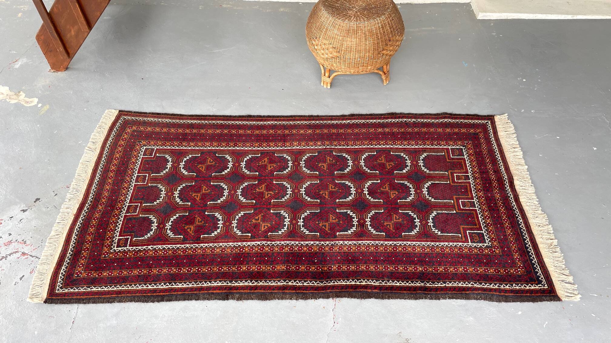 Artisanal orient rug pure vintage wool - 102cm x 204cm
