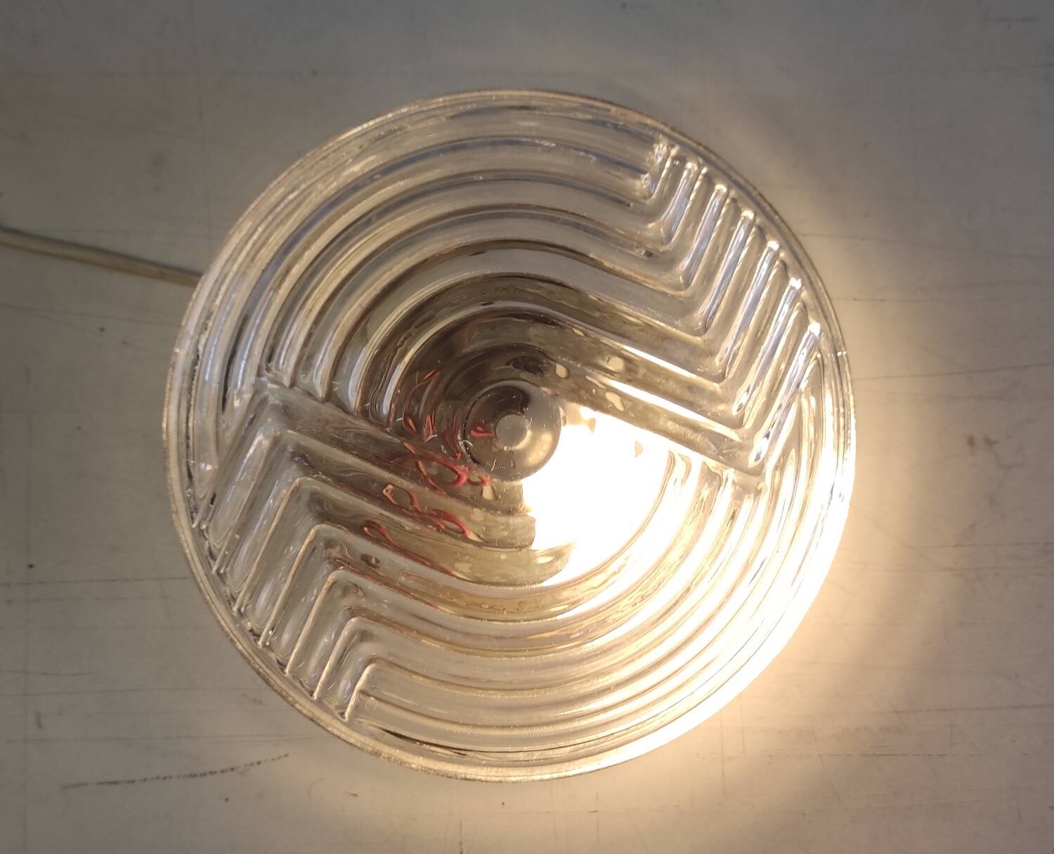 Ceiling light or wall lamp in Bauhaus style made of glass - mid 20th century.
