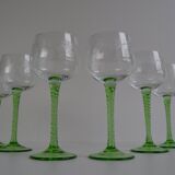 Set of six vintage stemmed glasses, 1960s.