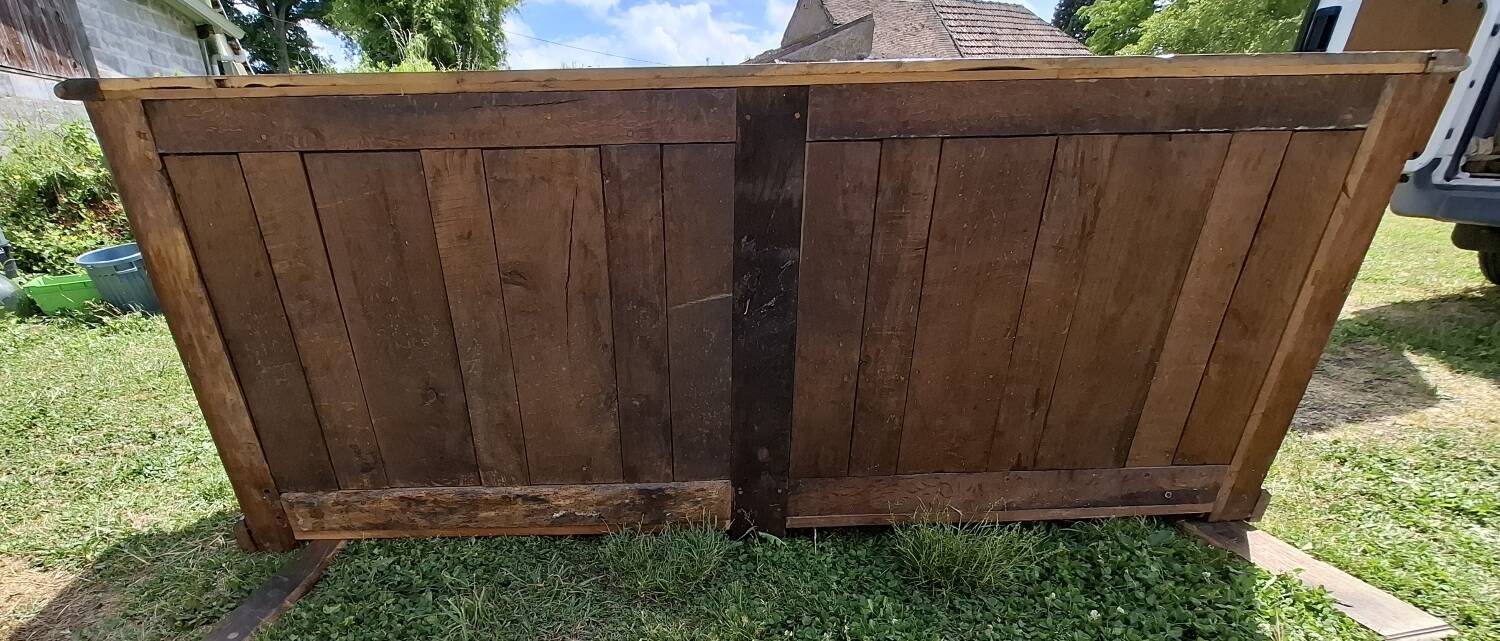 Louis XV 3-door walnut sideboard on plinths