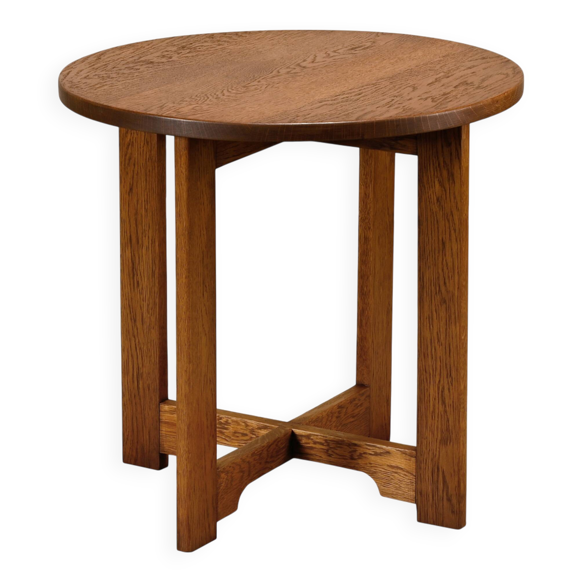 Table d'appoint en chêne de l'École d'Amsterdam Art Déco moderniste néerlandaise.