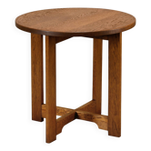 Table d'appoint en chêne de l'École d'Amsterdam Art Déco moderniste néerlandaise.