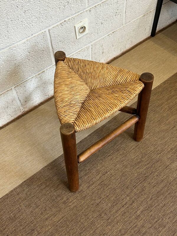 Tabouret paillé triangle