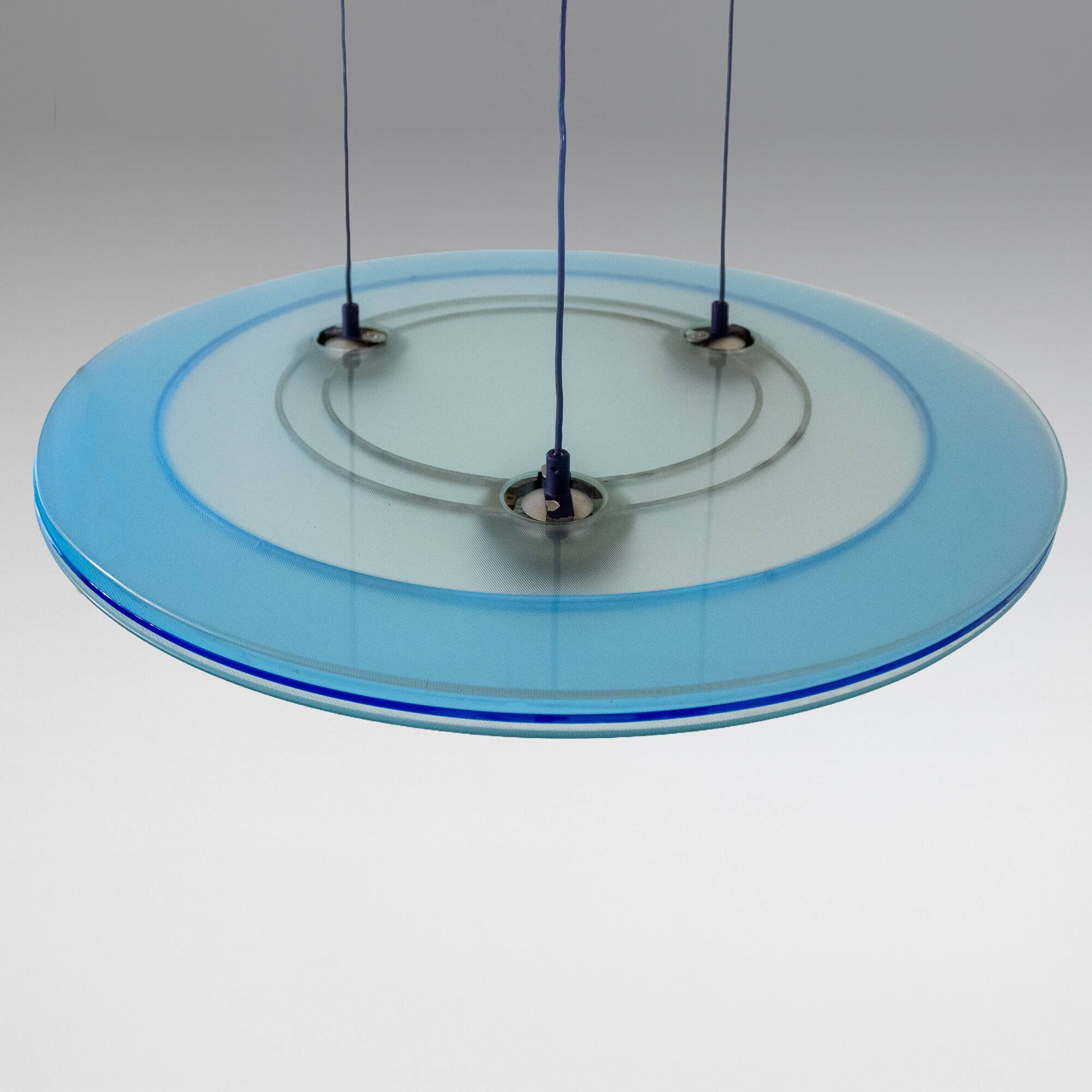 Pendentif Aurora Blue de l'ère spatiale par Arteluce, Perry King et Santiago Miranda,