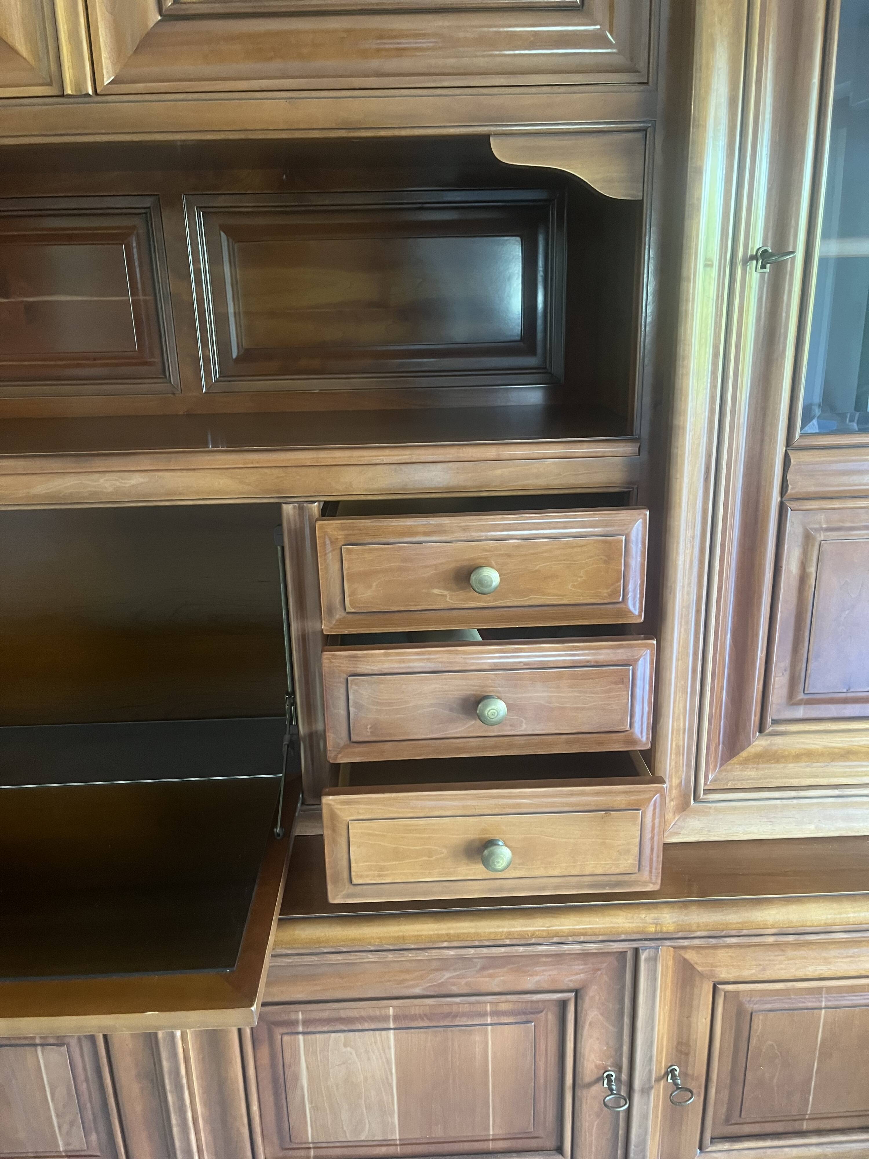 Meuble buffet Bibliotheque Bois massif merisier