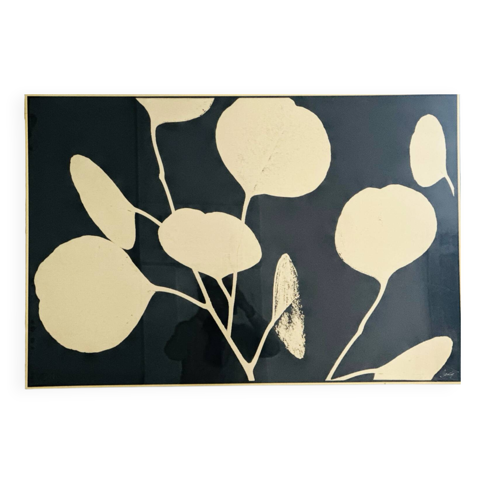 Gold and black floral abstraction