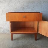 Vintage 70s light wood bedside table